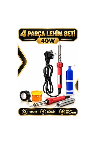 4'lü Lehim Makinesı Seti 40w Havya Kalemi Tel Lehim Pastası Elekt