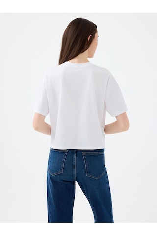 Loft Long Crop Kadın Tshirt K.kol Lf2040499 Q1.v1 Beyaz