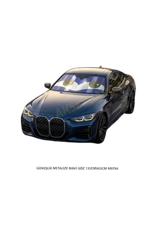 Güneşlik Metalize Ön Cam Mavi Göz 135cmx65cm