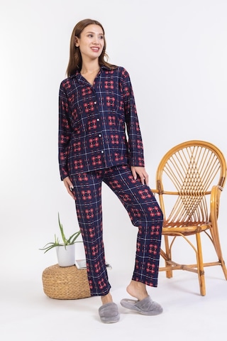 Yeni Sezon Düğmeli Süet Kadın Pijama Takımı 5503-lacivert Lacivert