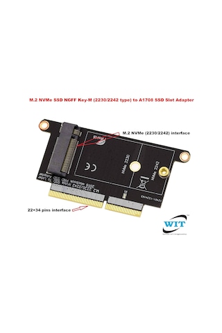 Nvme A1708 Ssd Çevirici Nvme Ssd 2016 2017 13" Apple Uyumlu MacBook Pro A1708