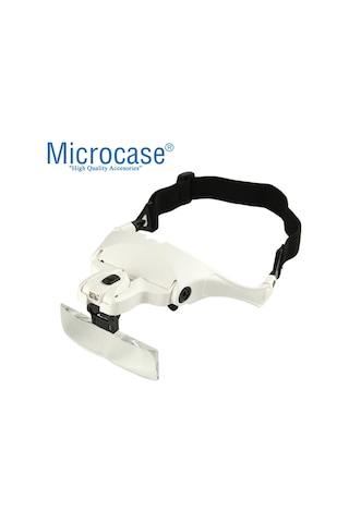 Microcase 9892B1 - Al2350 Gözlük Tipi Işıklı Kafa Büyüteci 5 Farklı Lens