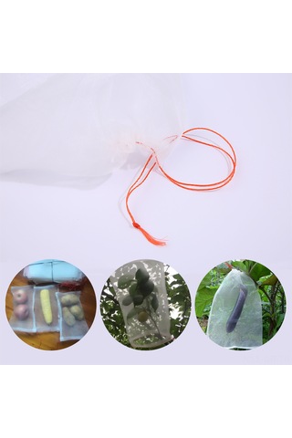 Singree 100 Adet Naylon Meyve Koruma Filesi - Böcek Ve Sivrisineklere Karşı Bahçe Sebze Çiçek Üzüm İncir Koruması 25x15cm