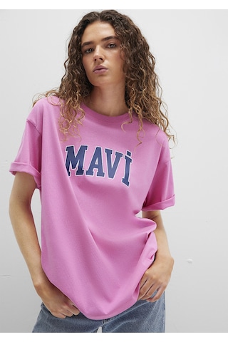 Mavi - Mavi Logo Baskılı Pembe Tişört 1600843-71033 Pembe