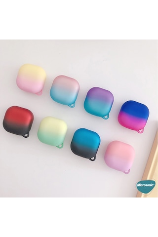 Microsonic Samsung Galaxy Buds Live Uyumlu Kılıf Degrade Rubber Mavi - Pembe