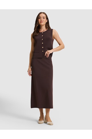 Pierre Cardin Kahverengi A Kesim Triko Etek 50331304 Vr029