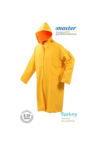 Master Pvc Polyester Balıkçı Kapşonlu Pardösü Yağmurluk Xxl