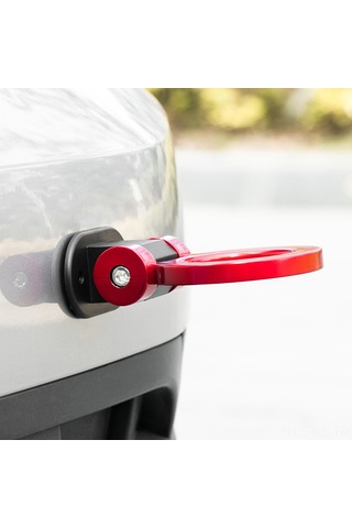 Reedark Kırmızı Abs Plastik Evrensel Araba Dekorasyonu - Taşınabilir, Zararsız Kurulum, Sade Ve Dayanıklı Daire Şekilli Tırmanma Kolu