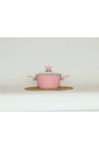 Bonera Seramik 18 Cm Derin Tencere Pembe Pembe