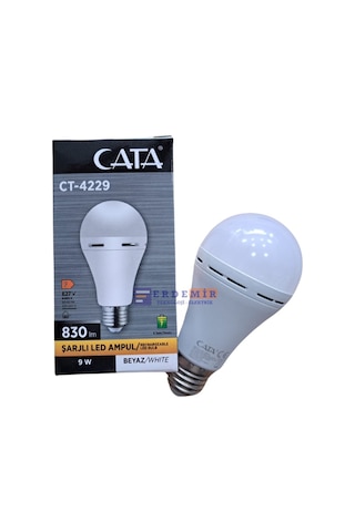 Cata Ct-4229b 9w Şarjlı Led Ampul - Beyaz