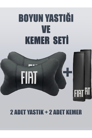 Fiat Yeni Logo Yastık Kemer Set Beyaz 2 Adet