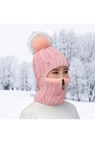 Suntek Kadınlar Kış Şapka Eşarp Bere Kapaklar Kız Pembe Pembe