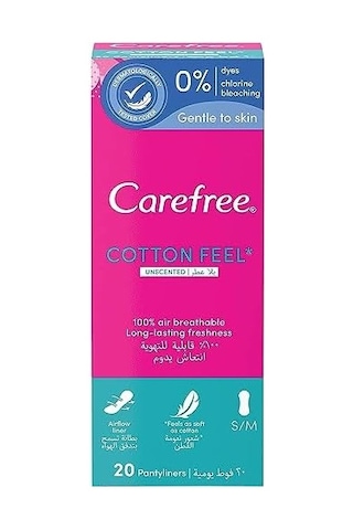 Carefree, Günlük Ped, Pamuklu, Parfümsüz, 20&apos Li