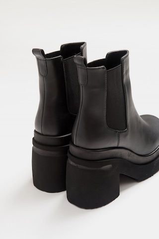 Luvishoes Emma Siyah Cilt Kadın Bot Siyah
