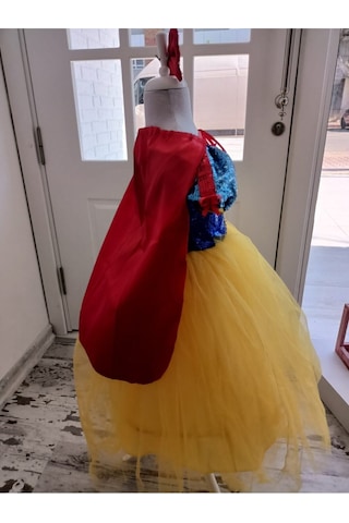 Watca Butik Çocuk Sarı Pamuk Prenses Kostüm Seti 2 -12 Yas Kırmızı Mavi Sarı