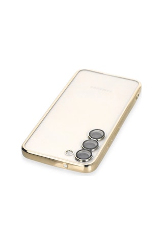 Newface - 50 - Samsung Galaxy Uyumlu S23 Kılıf Razer Lensli Silikon - Zero-hls - - Gold