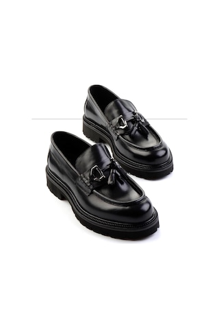 Bambi Siyah Leather Erkek Loafer Ayakkabı E01901494141 Siyah