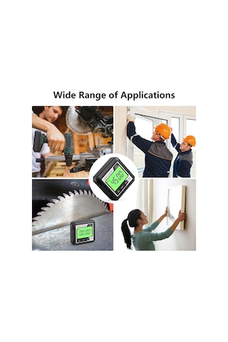 Vkemall Dijital İklinometre: Lcd Arka Işık, Manyetik Taban, Açı-eğim Dönüşümü, Veri Kilidi, 4x90 Ölçüm