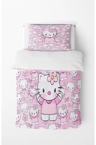 Dijital Baskı Hello Kitty Nevresim Takımı