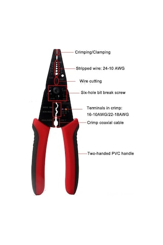 Didadodo Çok Renkli 50 Çelik Kablo Soyma Ve Pense Aleti - Profesyonel Elektrikçi Ekipmanı Çok Renkli