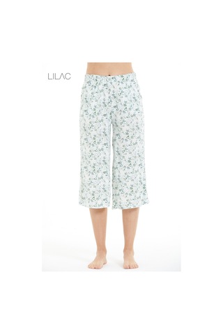 Lılac Kadın %100 Viskon Çiçek Desenli Pijama Altı Capri Mint Mint