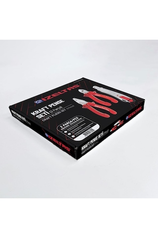 İzeltaş 3'lü Kraft Pense Seti +3 Parça Kraft Pense 160 MM + Kraft Yan Keski 160 MM Maket Bıçağı