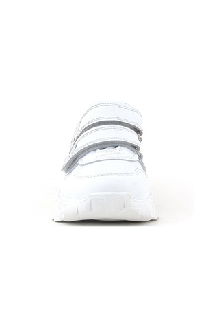 Rakerplus Hakiki Deri Beyaz Metal Detaylı Kız Çocuk Sneakers Ayakkabı Beyaz