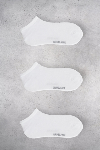 ELROND Kadın Organik Pamuklu 3 Lü Paket Beyaz Çorap