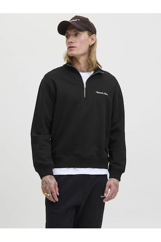 Jack & Jones Jack&jones 12282899 Jornorrebro Emb Sweat Black Erkek Sweatshirt Siyah