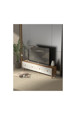 Bohem Tarz 180 Cm 4 Kapaklı Mdf Kapak Tv Ünitesi Ceviz