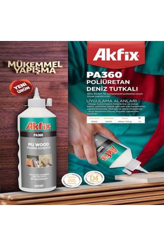 Akfix Pa360 Poliüretan Ahşap Yapıştırıcısı Deniz Tutkalı 560 Gr N11.4806