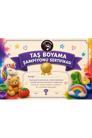 Marvel Taş Boyama Seti 6 Obje + 6 Renk + 1 Fırça + Boyama Sertifikası