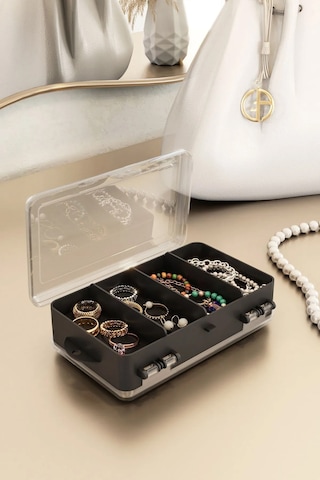 Maxi Home Çok Amaçlı Çift Bölmeli Mini Takı Ve Aksesuar Kutusu Organizer Siyah Maxi Home Çok Amaçlı Çift Bölmeli Mini Takı Ve Aksesuar Kutusu Organizer Siyah
