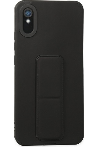 Redmi 9a Kılıf Mega Standlı Silikon - Siyah Renk
