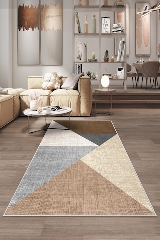 West Home Dijital Baskı Yıkanabilir Kaymaz Taban Salon Halısı Mutfak Halısı Koridor Halısı Wh 447 Sand