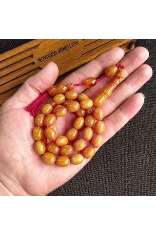 9x12 mm Mişmişi Sandaloz Baga Tesbih, Yeni Döküm Miskevi Baga