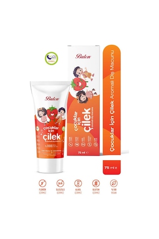 Balen Çocuklar İçin Doğal Çilek Özlü Diş Macunu 75 Ml