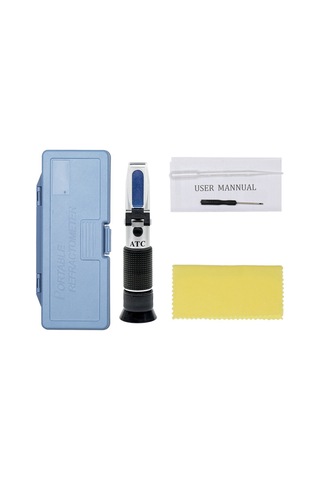 Springsun Jy009 El Tipi Refraktometre - 0-22 Bé, 0-25%alkol, 0-40 Brix 3'ü Bir Arada Şarap Ölçüm Aleti Alüminyum, Siyah