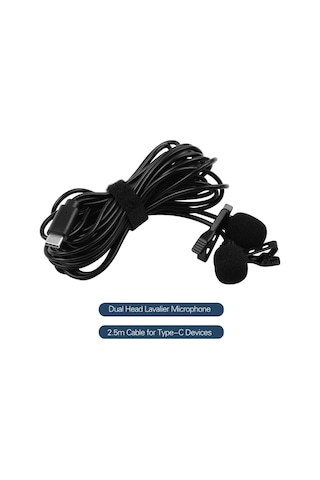 Skycıty İki Mikrofonlu, Rüzgar Yastığı Ve Depolama Torbası Bulunan Kolyeli Mikrofon, Type - C Arayüzlü Cihazlar İçin Uygun