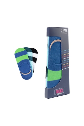 The Socks Company 3 Çift Özel Kutulu Silikon Destekli Erkek Babet Çorap Beyaz - Gri