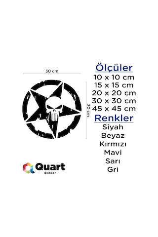 2 Adet Army Star Kuru Kafa Askeri Yıldız Off Road Sticker