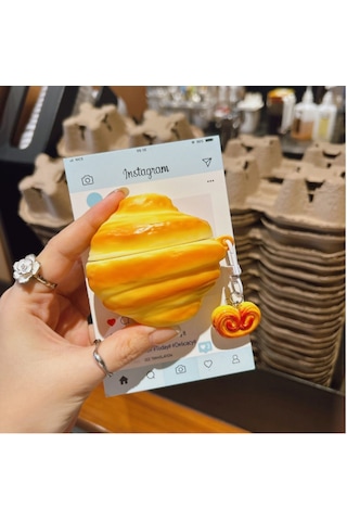 Snapbuy Airpods Uyumlu Askılı Kruvasan Tasarımlı Yumuşak Kulaklık Kılıfı Airpods Pro 2.nesil