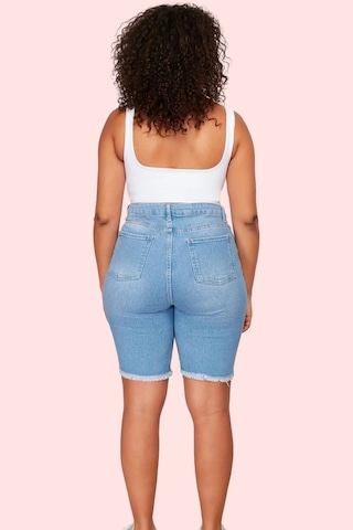 Ersefa Kadın Skinny Denim Şort Pamuk Rahat Günlük Yaz Kombinleri İçin Ha mavi