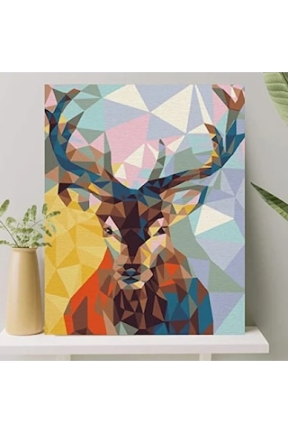 Numaralı Boyama Tuval Seti - Geyik Tasarımlı 40x50 Cm