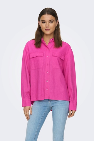 Only Kadın Cepli Keten Gömlek Oversize Fit Onlcaro - 15278795 001