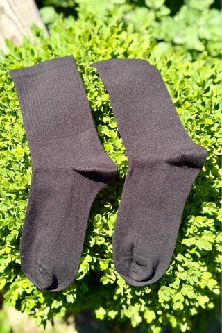 Lousocks Unisex Siyah Düz Renk Tenis Spor Çorabı