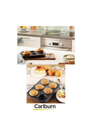 Premium Yüksek Isıya Dayanıklı Uzun Ömürlü Yapışmaz Yıkanabilir 6 Gözlü Muffin Cupcake Kalıbı Çok Renkli