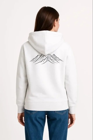 Defymoda Nihilist Penguen Özel Tasarım Oversize Kapüşonlu Sweatshirt - Beyaz Beyaz