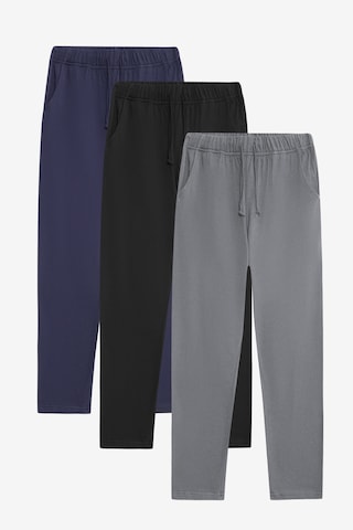 Elemge %100 Pamuk 3lü Erkek Pijama Altı Süprem Compact Penye Cepli İpli Rahat Kalıp Terletmez Siyah-gri-lac Siyah-gri-lacivert