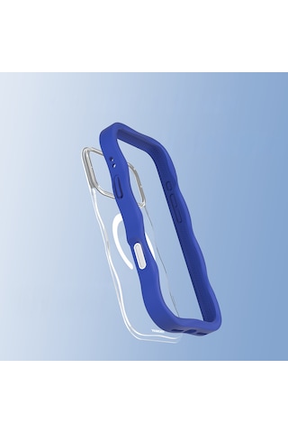 Apple Uyumlu iPhone 17 Pro Max  Kılıf M-safe Şarj Özellikli Youngkit Wave Clear Serisi Kapak Lacivert Lacivert